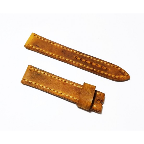 Eskitme Deri Kordon El Yapımı Saat Kordonu Handmade Watch Strap Watch Band Camel Leather