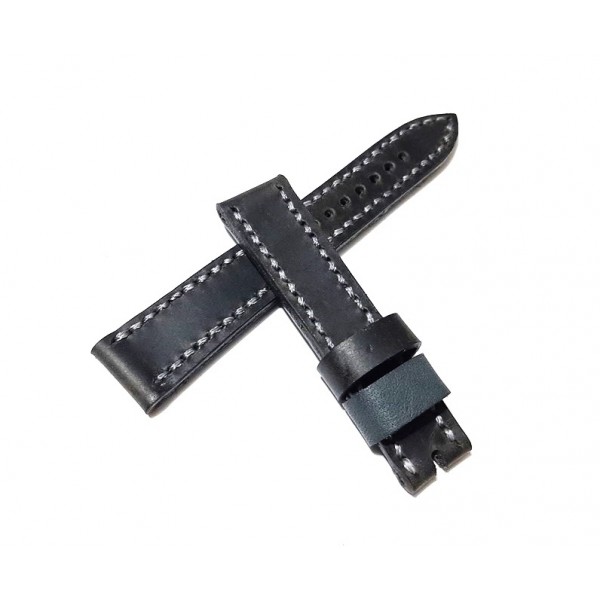 Deri Kordon El Yapımı Saat Kordonu Handmade Watch Strap Watch Band Dark Gray Leather