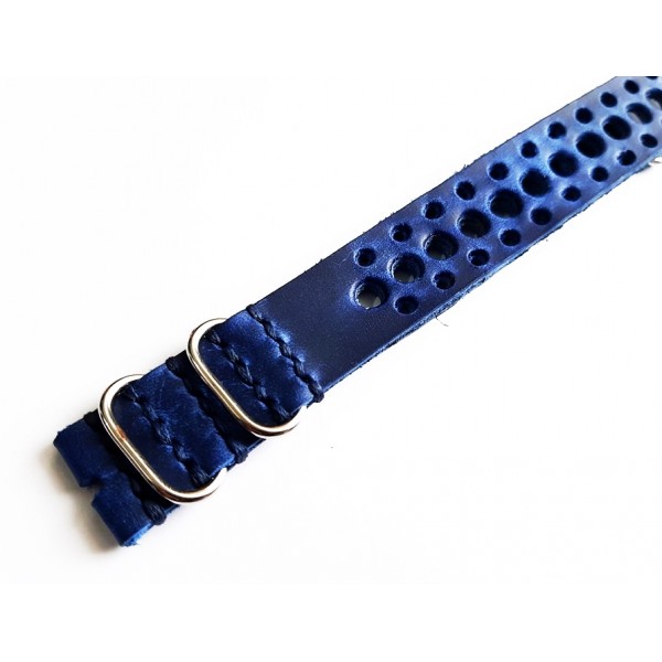 Eskitme Racing Kordon Racing Nato Zulu Kordon 19mm Handmade Nato Watch Strap Blue Crazy Racing Strap