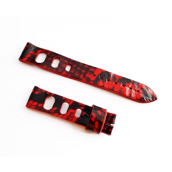 20mm Vintage El Yapımı Deri Kordon Kaplama Deri Vintage Handmade Watch Strap Red-Black Leather New