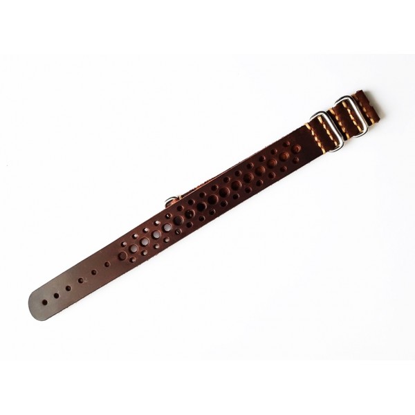 Eskitme Racing Kordon Racing Nato Zulu Kordon 20mm Handmade Nato Watch Strap Brown Crazy Racing Strap