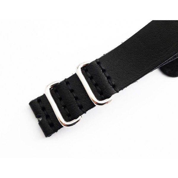 21mm Deri Nato Zulu Kordon El Yapımı Saat Kordonu Handmade Watch Strap Watch Band Black Leather New