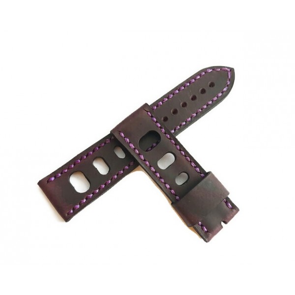 El Yapımı Deri Kordon Eskitme Deri Kordon Handmade Watch Strap Watch Band Purple Crazy Leather New