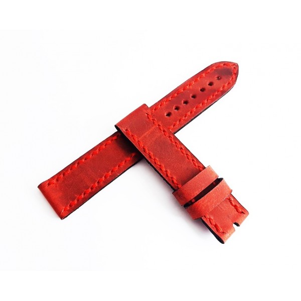 18mm El Yapımı Deri Kordon Eskitme Deri Kordon Handmade Watch Strap Watch Band Red Crazy Leather New