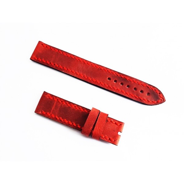 18mm El Yapımı Deri Kordon Eskitme Deri Kordon Handmade Watch Strap Watch Band Red Crazy Leather New