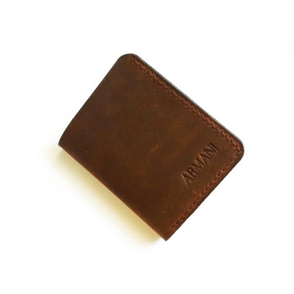 El Yapımı Deri Cüzdan Kartvizitlik Handmade Credit Card Wallet Brown