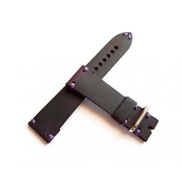 El Yapımı Deri Kordon Mor Handmade Leather Watch Strap Watch Band Plum