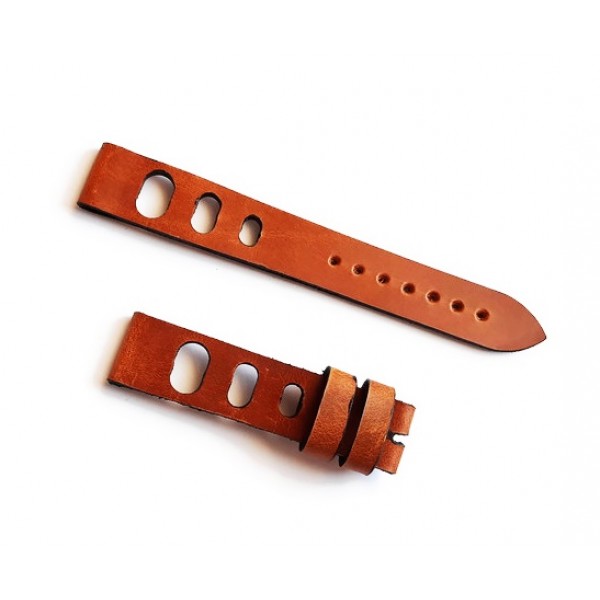 18mm El Yapımı Deri Kordon Diver Kordon Rally Kordon Taba Handmade Watch Strap Watch Band Brown