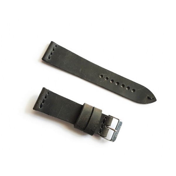 22mm Antik Deri Handmade Antique Leather Black