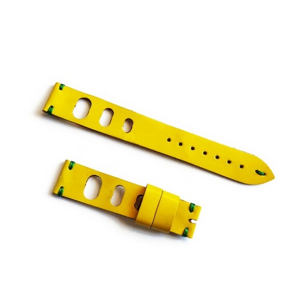 18mm Vintage Deri Kordon Handmade Watch Strap Watch Band Yellow