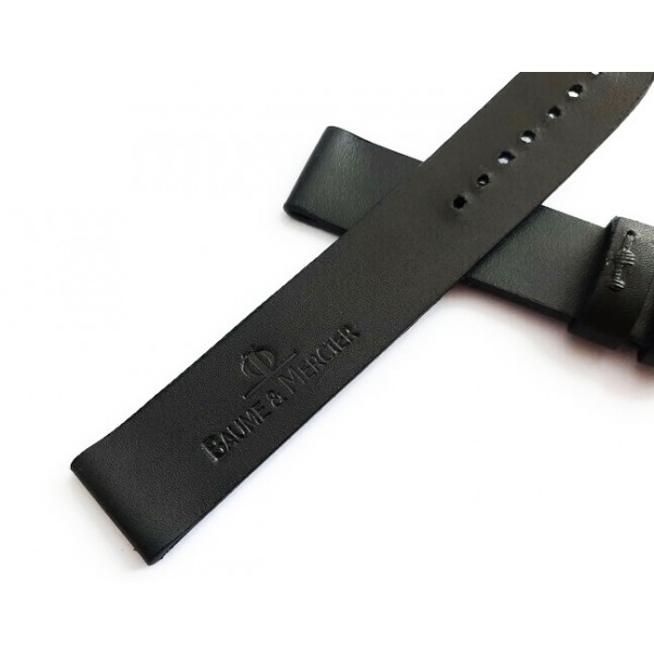 Baume Mercier Kordon Deri Saat Kordonu Siyah Handmade Watch Strap Black New