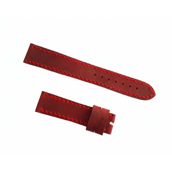 Eskitme Deri Kordon 20mm Eskitme Kordon Handmade Watch Strap Red Crazy Leather Watch Band