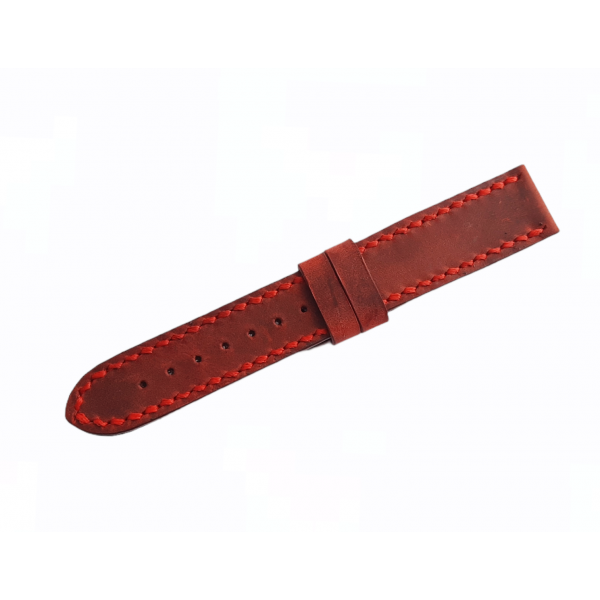 Eskitme Deri Kordon 20mm Eskitme Kordon Handmade Watch Strap Red Crazy Leather Watch Band