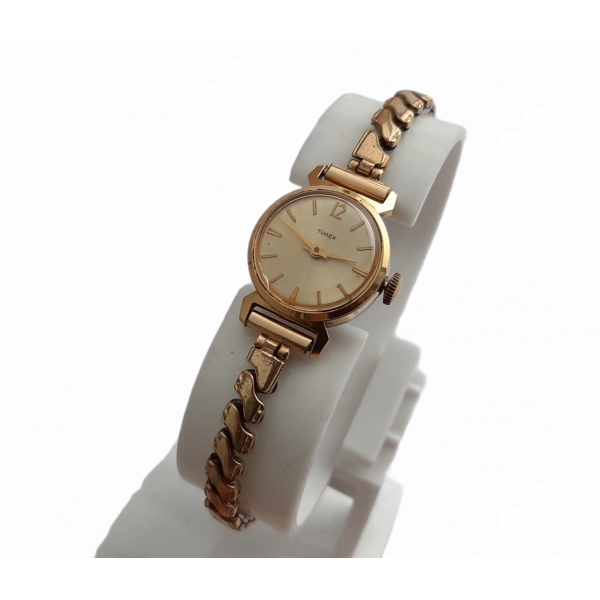 Vintage Timex Saat Kurmalı Kol Saati Vintage Woman Mechanical Watch Gold Plated