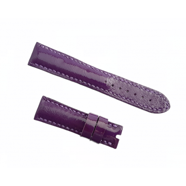 Mor Deri Kordon 20mm El Yapımı Deri Kordon Rugan Kordon Handmade Watch Strap Watch Band Purple