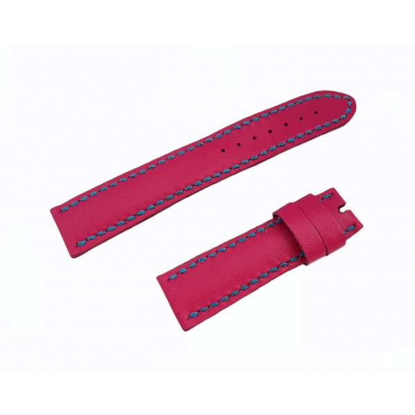 Pembe Deri Kordon El Yapımı Deri Kordon Handmade Pink Leather Watch Strap Watch Band New