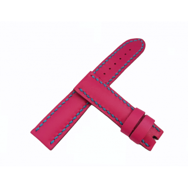 Pembe Deri Kordon El Yapımı Deri Kordon Handmade Pink Leather Watch Strap Watch Band New