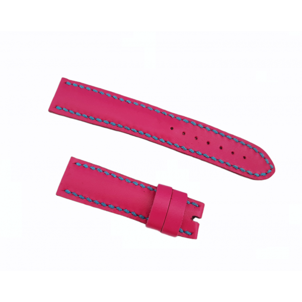 Pembe Deri Kordon El Yapımı Deri Kordon Handmade Pink Leather Watch Strap Watch Band New