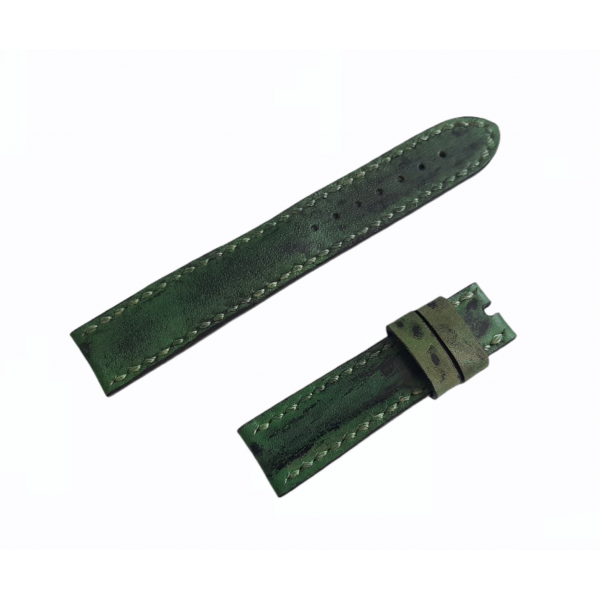 20mm Vaketa Deri Kordon Saat Kordonu 20mm Vegetal Leather Watch Strap Watch Band Green