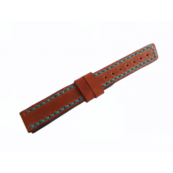 16mm Deri Kordon El Yapımı Deri Kordon Handmade Watch Strap Watch Band Brown Leather