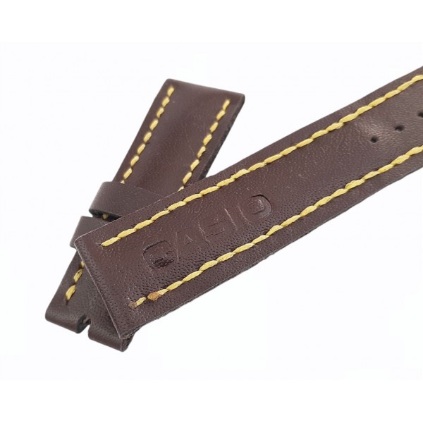 Casio Deri Kordon El Yapımı Deri Kordon Handmade Watch Strap Brown New