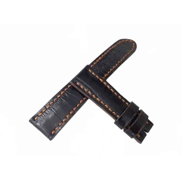 Krokodil Deri Kordon El Yapımı Deri Kordon Handmade Crocodilla Watch Strap Black New