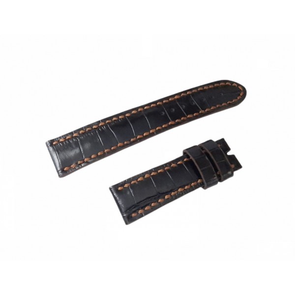 Krokodil Deri Kordon El Yapımı Deri Kordon Handmade Crocodilla Watch Strap Black New