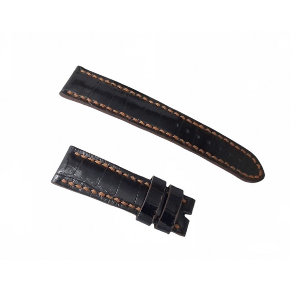 Krokodil Deri Kordon El Yapımı Deri Kordon Handmade Crocodilla Watch Strap Black New