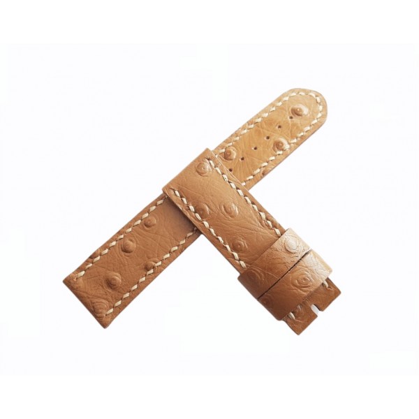 Devekuşu Derisi El Yapımı Deri Kordon 24mm Handmade Watch Strap Watch Band Ostrich Leather