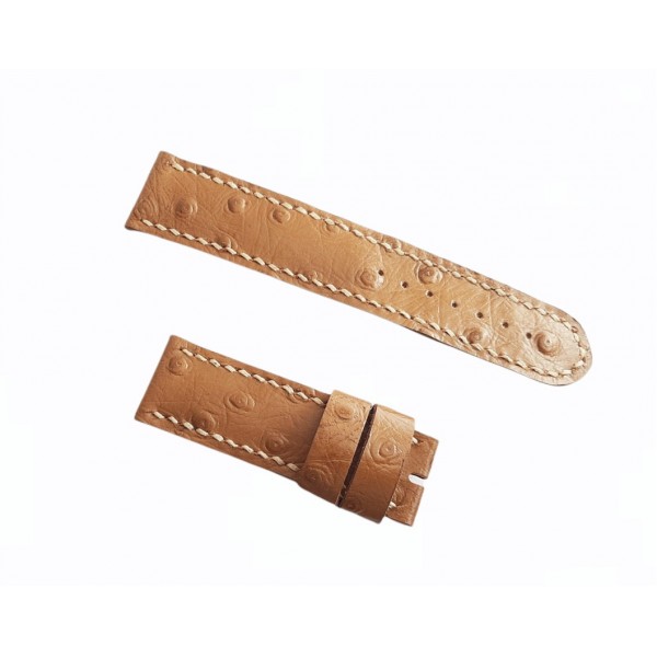 Devekuşu Derisi El Yapımı Deri Kordon 24mm Handmade Watch Strap Watch Band Ostrich Leather