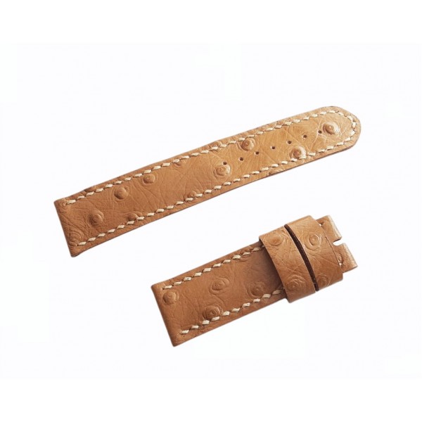 Devekuşu Derisi El Yapımı Deri Kordon 24mm Handmade Watch Strap Watch Band Ostrich Leather