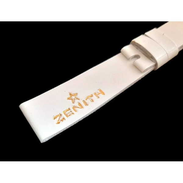 Zenith Kordon 18mm Zenith Kordon Zenith Deri Kordon Beyaz Deri Kordon Handmade Leather Watch Strap White