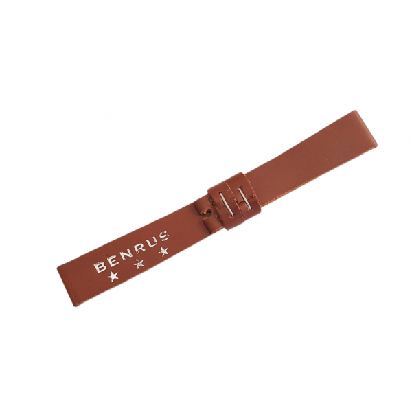 Benrus Kordon 17mm Benrus Kordon Benrus Deri Kordon Kahve Deri Press Kordon Handmade Leather Watch Strap Brown