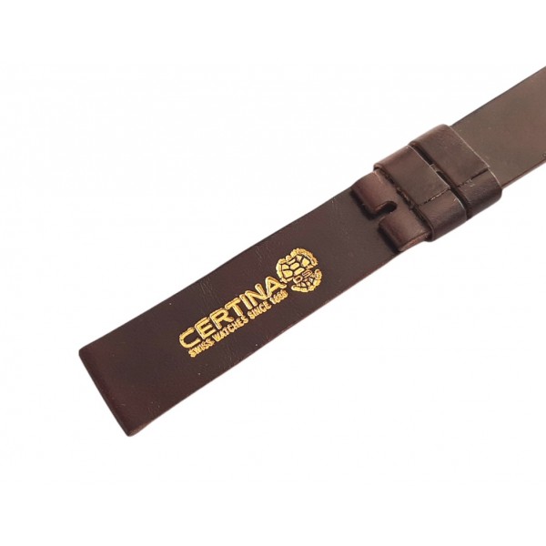 Certina Kordon Certina Saat Kordonu Handmade Watch Strap Watch Band Brown Leather With Logo