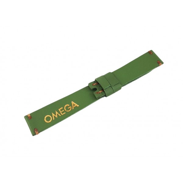 Omega Kordon Vintage Omega Kordon Handmade Watch Strap Watch Band Green with Logo