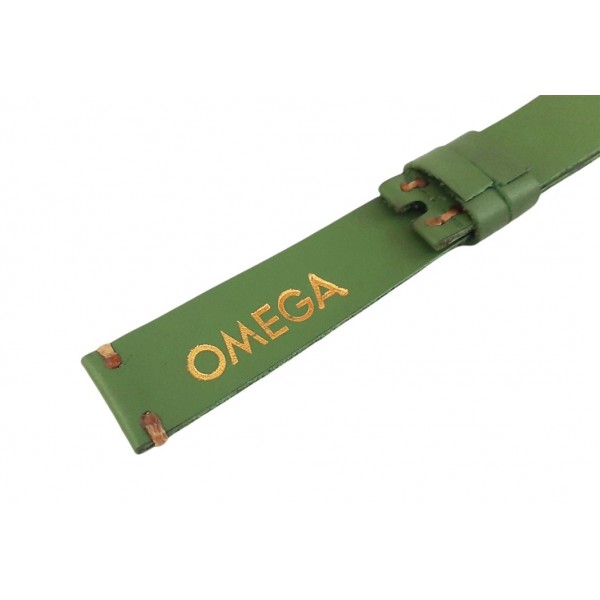 Omega Kordon Vintage Omega Kordon Handmade Watch Strap Watch Band Green with Logo