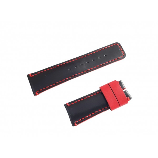 24mm DERİ KORDON Handmade Watch Strap Watch Band Black Leather