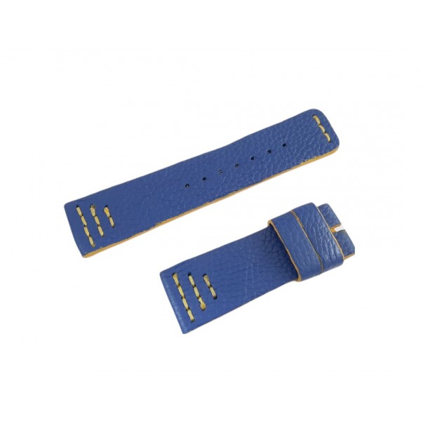 26mm Deri Kordon El yapımı Deri Kordon Handmade Watch Strap Watch Band Blue Leather