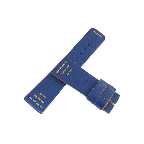 26mm Deri Kordon El yapımı Deri Kordon Handmade Watch Strap Watch Band Blue Leather