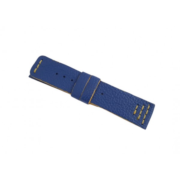 26mm Deri Kordon El yapımı Deri Kordon Handmade Watch Strap Watch Band Blue Leather