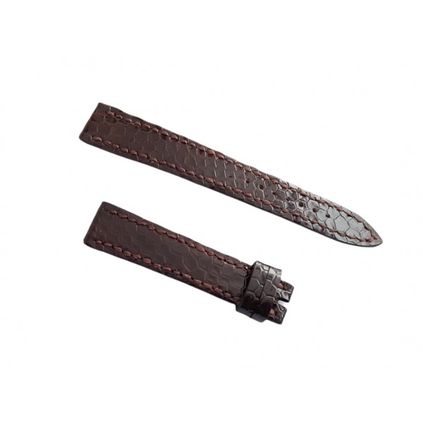 18mm Vintage Deri Kordon Kahve Yılan Derisi Baskı Konsept Handmade Watch Strap Watch Band Brown Leather New