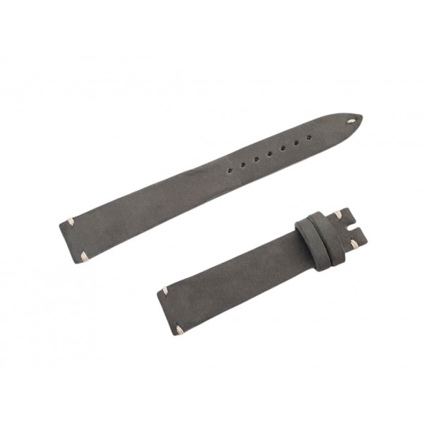 Süet Kordon Süet Omega Kordon Süet Kadife Doku Saat Kordonu Suede Watch Strap Watch Band Gray Leather