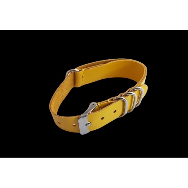 18mm Nato Kordon Rugan Nato Kordon Handmade Nato Strap Yellow Leather New