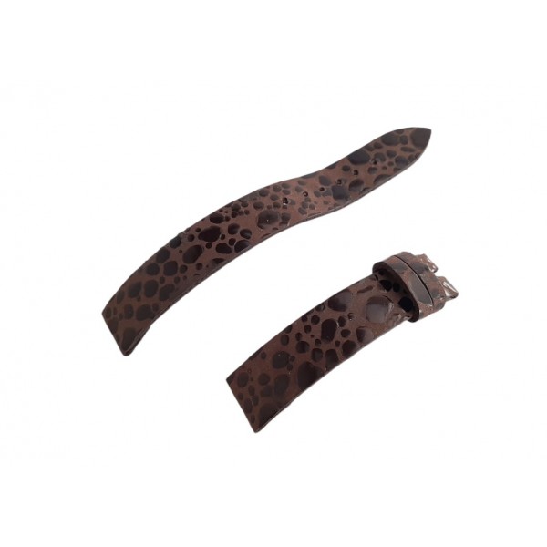 18mm Deri Kordon Dalmaçyalı Deri Kordon Handmade Watch Strap Watch Band Dalmatian Brown Leather