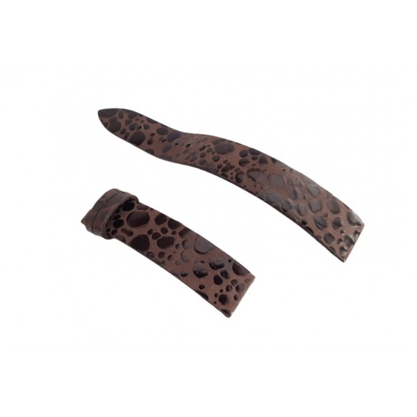 18mm Deri Kordon Dalmaçyalı Deri Kordon Handmade Watch Strap Watch Band Dalmatian Brown Leather