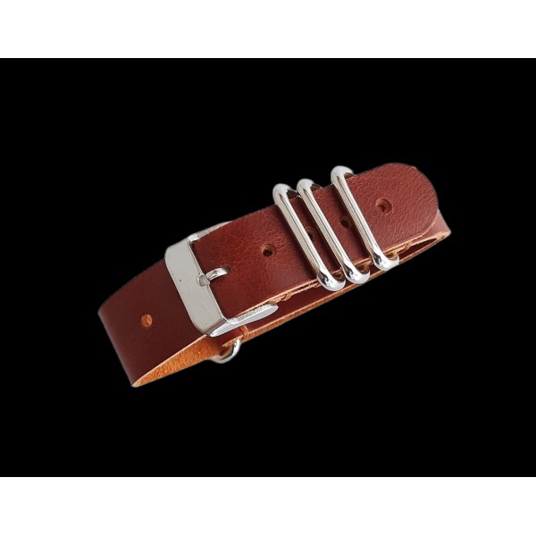 19mm Nato Kordon Zulu Kordon Handmade 19mm Nato Watch Strap Watch Band Brown Leather