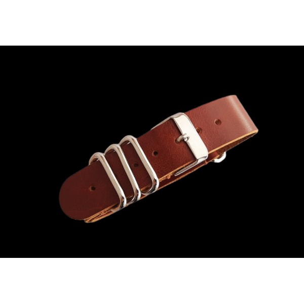 19mm Nato Kordon Zulu Kordon Handmade 19mm Nato Watch Strap Watch Band Brown Leather