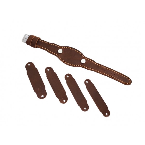 Bund Kordon Bileklik Tarz Saat Kordonu Handmade Bund Watch Strap Crazy Brown Leather