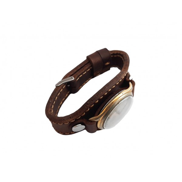 Bund Kordon Bileklik Tarz Saat Kordonu Handmade Bund Watch Strap Crazy Brown Leather