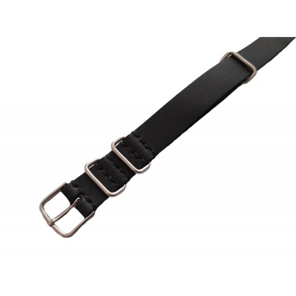 14mm Nato Kordon Siyah Nato Kordon 14mm Nato Deri Kordon Handmade Nato Watch Strap Watch Band Black Leather